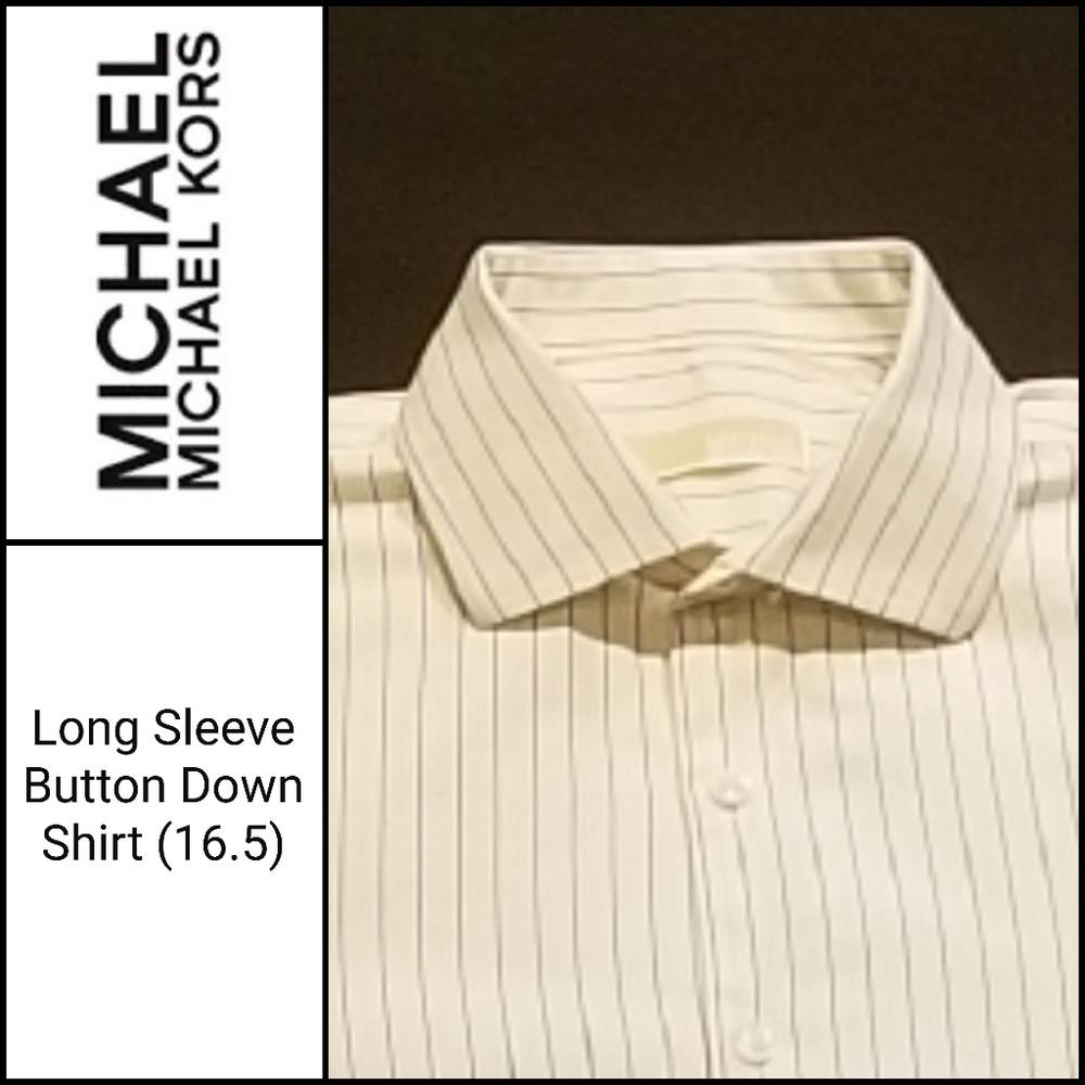 Michael by Michael Kors Blue Striped Shirt SZ 16.5